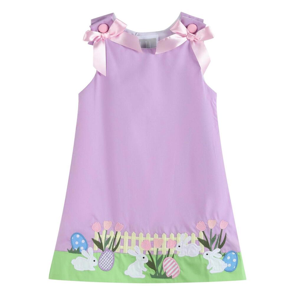 Purple Easter Bunny Garden Dress: 12-18M